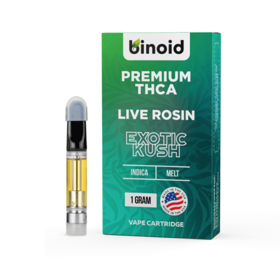 Binoid THCA Live Rosin Cartridge 1g - Exotic Kush (Indica)