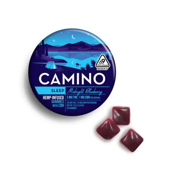 Camino Midnight Blueberry 'Sleep' 5mg D9 THC 1mg CBN Gummies - Midnight Blueberry