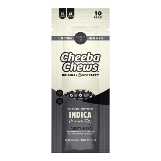 Cheeba Chews Indica Taffy 10mg D9 THC - Chocolate Taffy