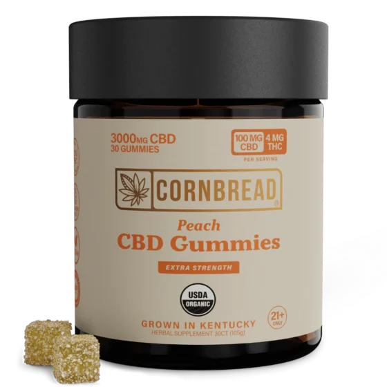 Cornbread Peach CBD Gummies 3000mg