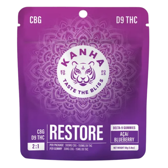 KANHA FX Restore Gummies 2-1 CBG D9 THC – Acai Blueberry