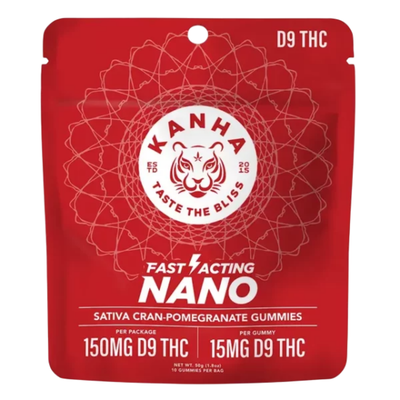 KANHA Nano Gummies 10ct, 15mg D9 THC Gummies