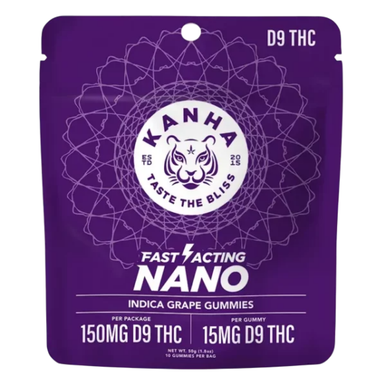 KANHA Nano Gummies 10ct, 15mg D9 THC Gummies