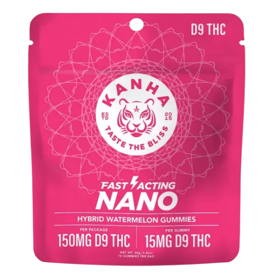KANHA Nano Gummies 10ct, 15mg D9 THC Gummies