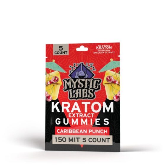 Mystic Labs Kratom Extract Gummies 150 MIT 5ct caribbean punch