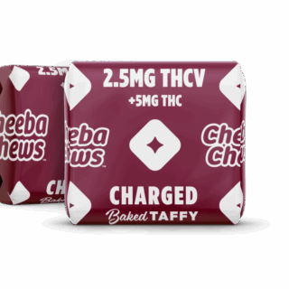 Cheeba Chews Charged Chews 5mg D9 THC 2.5mg THCV – Mocha Chocolate Taffy