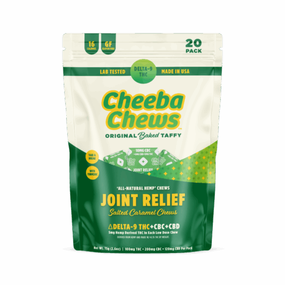 Cheeba Chews Joint Relief Chews 5mg D9 THC 10mg CBC 6mg CBD – Salted Caramel Chews