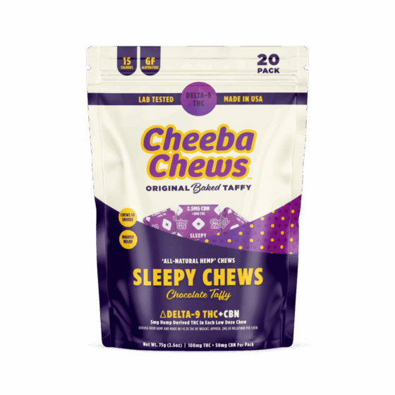 Cheeba Chews Sleepy Chews 5mg D9 THC- 2.5mg CBN – Chocolate Taffy