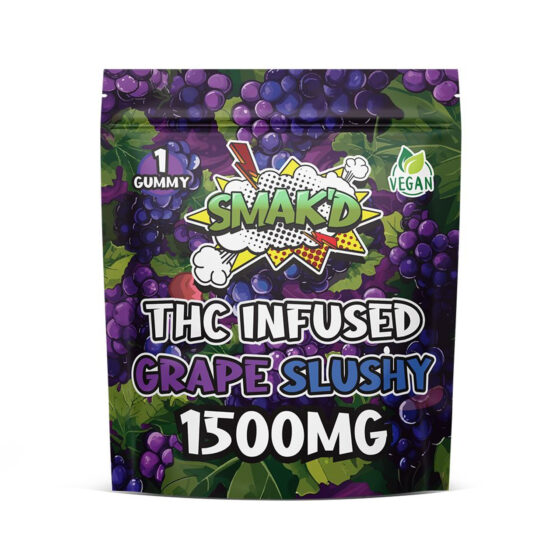 Smak'd THC Infused 1500mg Gummies - 60CT - Grape Slushy