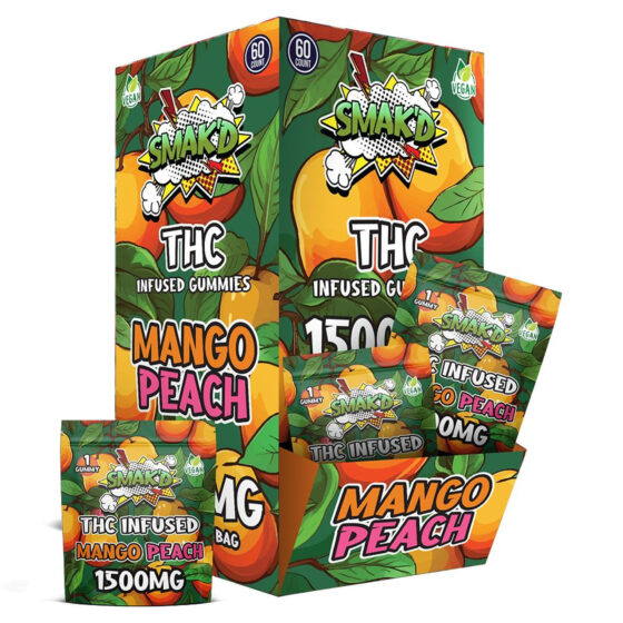 Smak'd THC Infused 1500mg Gummies - 60CT - Mango Peach2