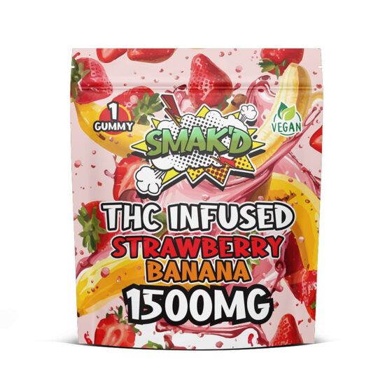 Smak'd THC Infused 1500mg Gummies - 60CT - Strawberry Banana