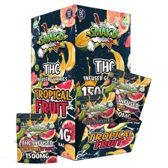 Smak'd THC Infused 1500mg Gummies - 60CT - Tropical Fruit2