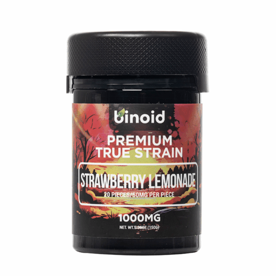Binoid True Strain Gummies - 1000mg strawberry lemonade