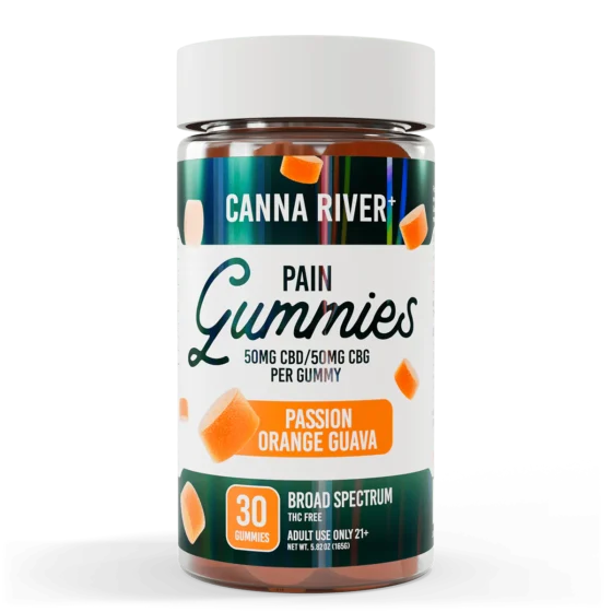 Canna River Broad Spectrum CBD Gummies for Pain - Passion Orange Guava
