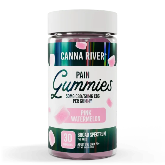 Canna River Broad Spectrum CBD Gummies for Pain - Pink Watermelon