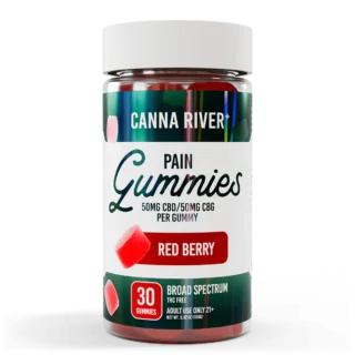 Canna River Broad Spectrum CBD Gummies for Pain - Red Berry