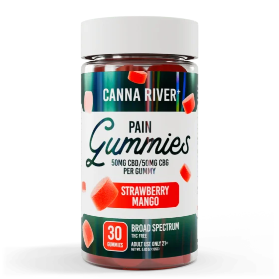 Canna River Broad Spectrum CBD Gummies for Pain - Strawberry Mango