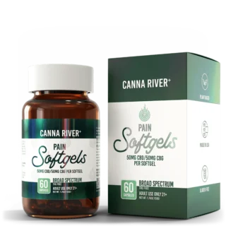 Canna River Broad Spectrum THC Free CBD Pain Softgels 60ct