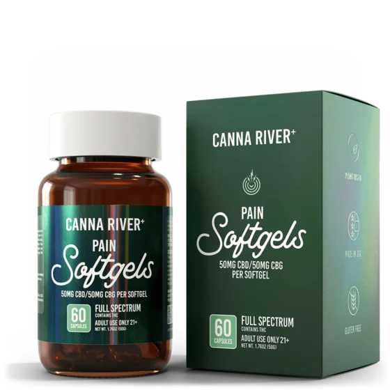 Canna River Full Spectrum THC CBD Pain Softgels 60ct