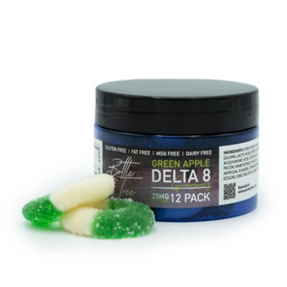 Bottle & Tree Delta 8 Gummies 25mg - Apple Rings - Image 3