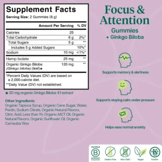 Charlotte's Web Focus & Attention Gummies Pineapple Guava 60ct