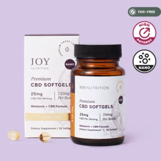 Joy Organics Broad Spectrum CBD Softgels with Melatonin & CBN for Sleep 25mg