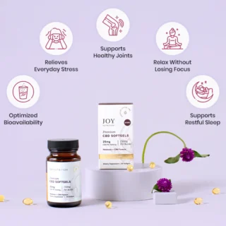 Joy Organics Broad Spectrum CBD Softgels with Melatonin & CBN for Sleep 25mg