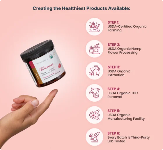 Joy Organics Broad Spectrum Organic CBD Gummies 25mg - Strawberry Lemonade - Image 4