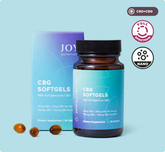 Joy Organics Full Spectrum CBG softgels with CBD - 50mg