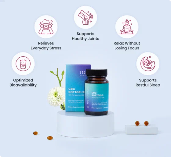 Joy Organics Full Spectrum CBG softgels with CBD - 50mg - Image 4