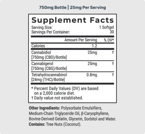 Joy Organics Full Spectrum CBG softgels with CBD - 50mg - Image 5