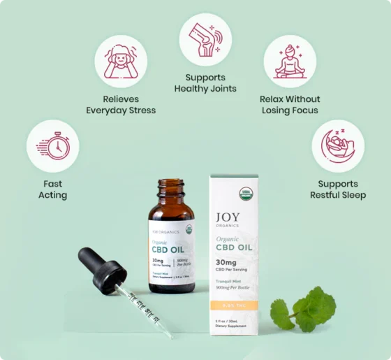 Joy Organics Organic Broad Spectrum CBD Tincture - Tranquil Mint - Image 4