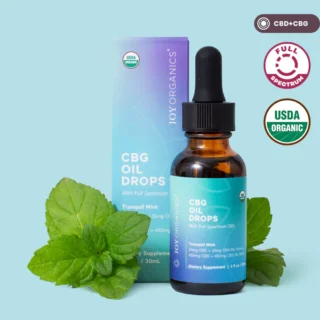 Joy Organics Organic CBD + CBG Tincture 30mg - Tranquil Mint