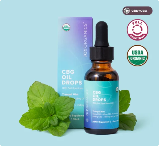 Joy Organics Organic CBD + CBG Tincture 30mg - Tranquil Mint