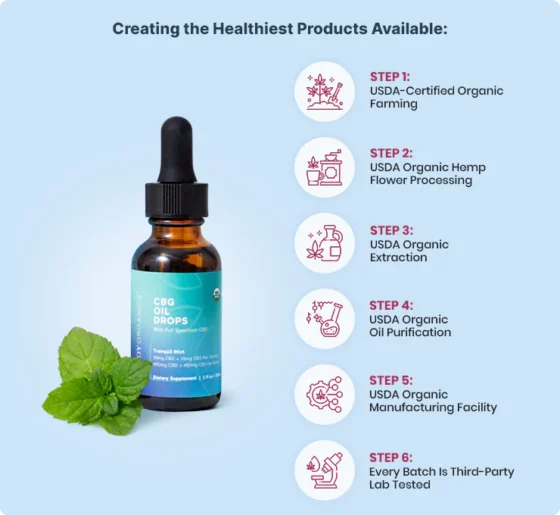 Joy Organics Organic CBD + CBG Tincture 30mg - Tranquil Mint