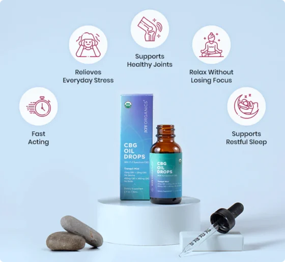 Joy Organics Organic CBD + CBG Tincture 30mg - Tranquil Mint