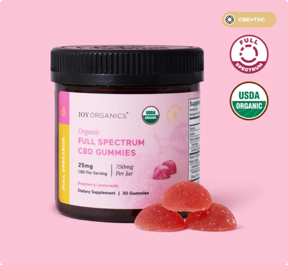 Joy Organics Organic Full Spectrum CBD Gummies - Raspberry Lemonade