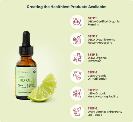 Joy Organics Organic Full Spectrum CBD Tincture with THC - Fresh Lime