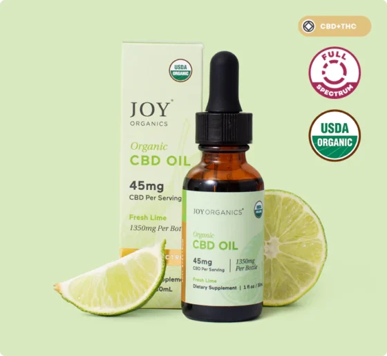 Joy Organics Organic Full Spectrum CBD Tincture with THC - Fresh Lime