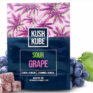 Kush Kube Sour Grape THC Gummies