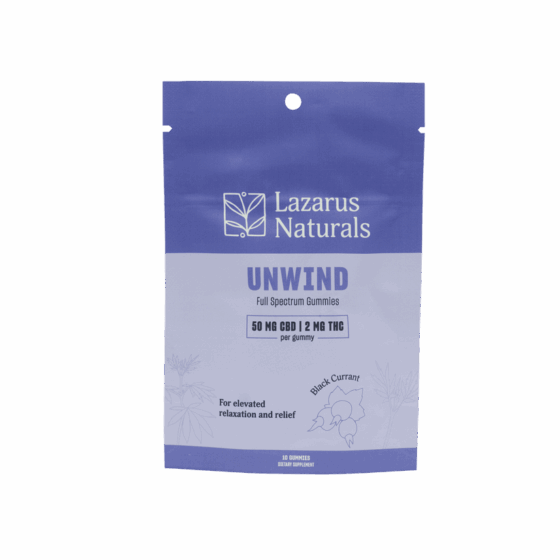 Lazarus Naturals Unwind CBD THC Gummies 10CT