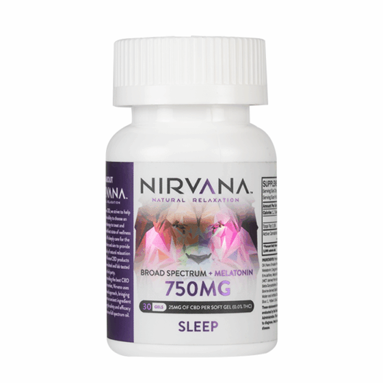 Nirvana CBD Broad Spectrum CBD + Melatonin Softgels - 750mg - Image 4