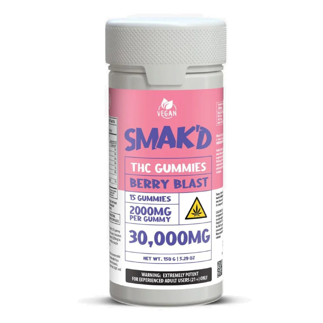 Smak’d THC Gummies 30000mg Berry Blast