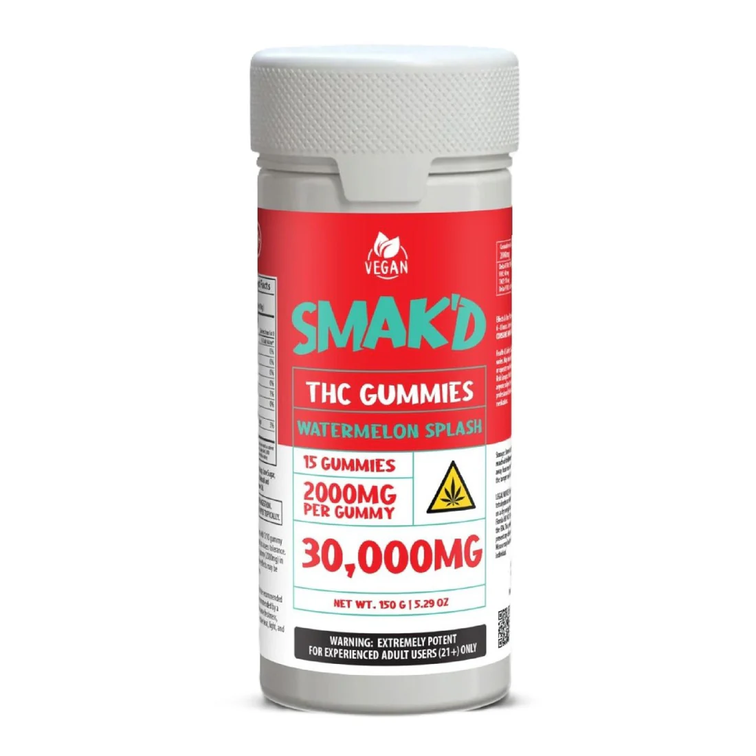 Smak’d THC Gummies 30000mg Watermelon Splash