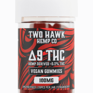 Two Hawk Hemp Vegan Delta 9 Gummies 100mg Strawberry