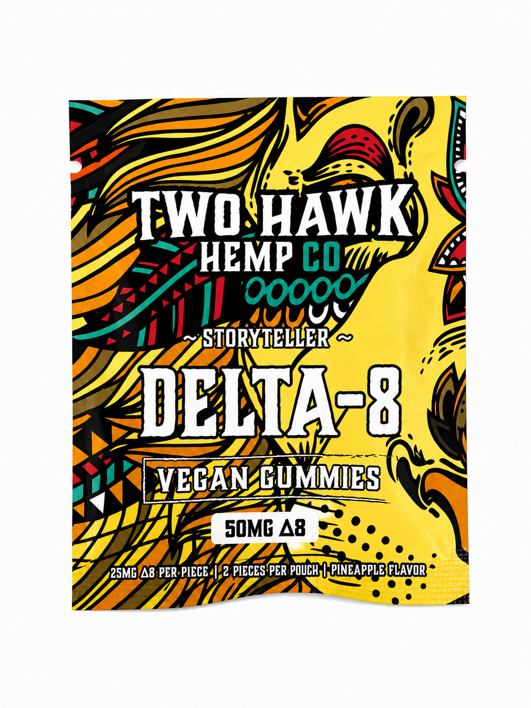 Two Hawk Hemp CO/Native Extracts – Gummies – Storyteller -Delta-8 – Pineapple - 50mg