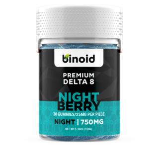 Binoid Premium Delta-8 25mg THC Gummies - Night Berry