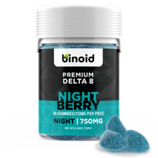 Binoid Premium Delta-8 25mg THC Gummies - Night Berry
