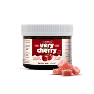 CBDistillery  Very Cherry Full Spectrum THC + CBD Gummies  Cherry – 30 Count