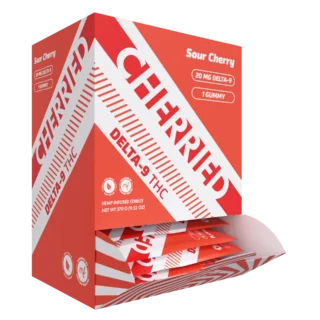 Cherried 1pc Edibles 20mg Delta 9 + THC + Gummies Sour Cherry